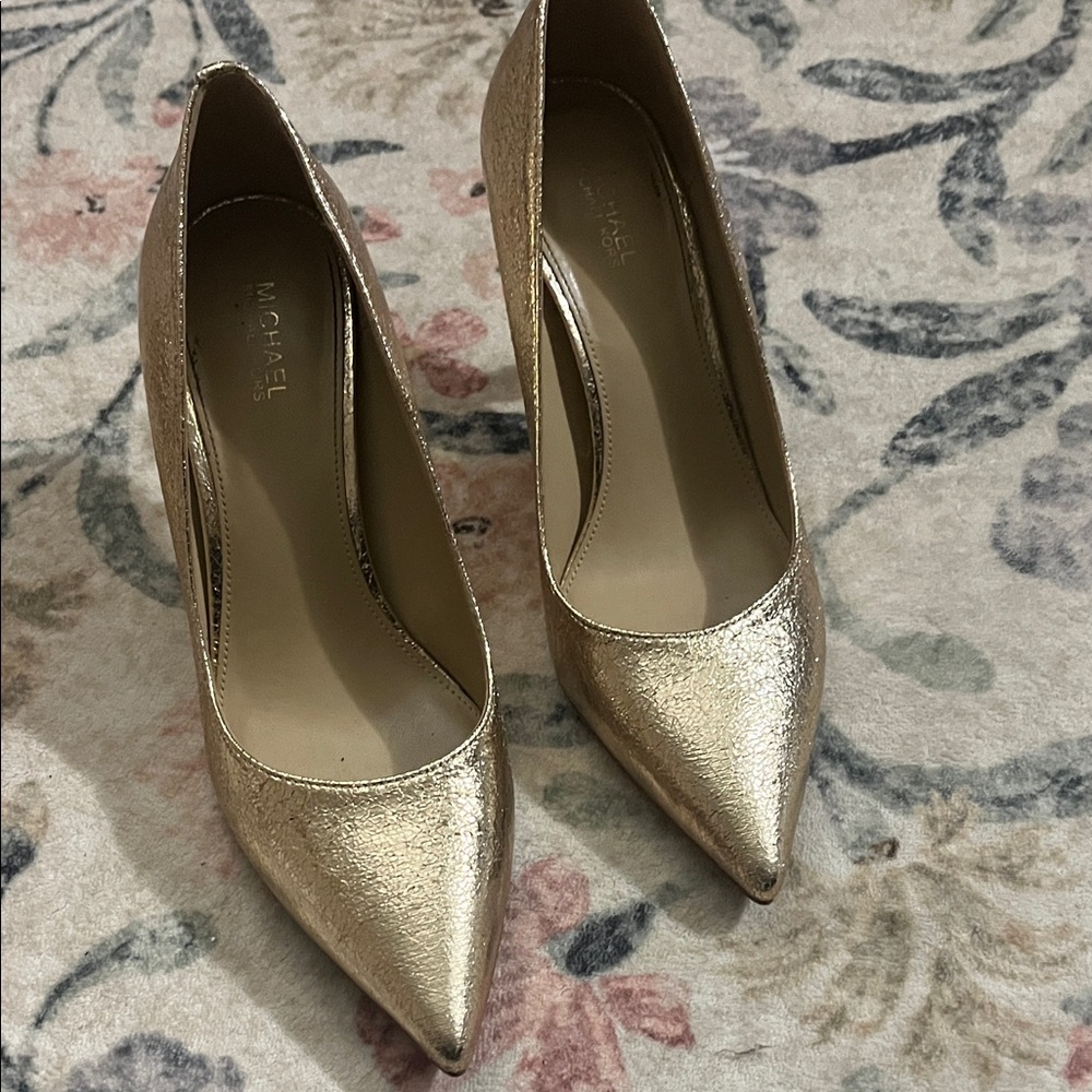 Michael Kors Shimmering Gold Heels